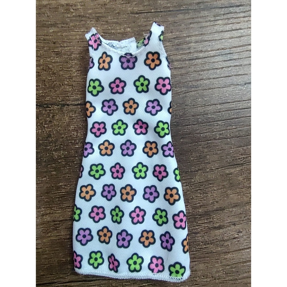 Barbie Skipper Dress Floral Barbie Doll Cloths Clneon Flower Print Sleeveless